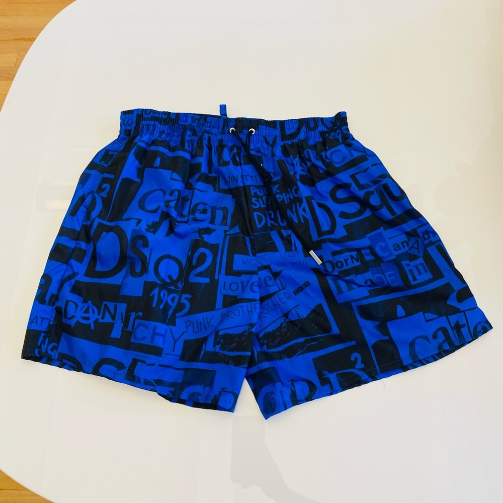 DSQUARED2*Blue/Black Graffiti Swim Shorts*Med.$485